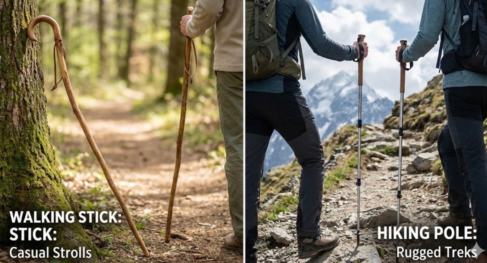 What is the Difference between Walking Sticks And Walking Poles