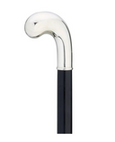 Ladies Alpacca Golf Handle Walking Cane | Elegant Black Maple - Canes Galore