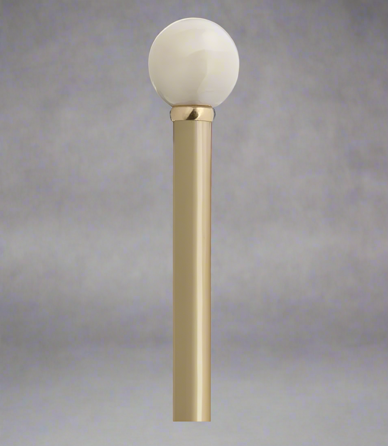 Ivory Ball Wedding Walking Stick, Champagne hardwood shaft 36" - Canes Galore