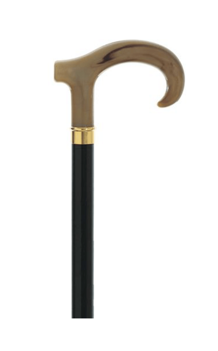 Corno Faux Horn Derby Handle Walking Stick | 36" Classic Design - Canes Galore - Canes Galore