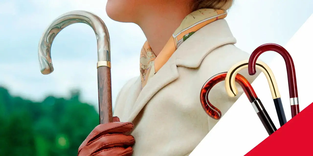 Elegant wooden walking canes with curved handles – Canes Galore