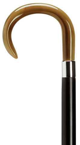 Men's Crook Walking Cane with Flat Nose, Horn 36