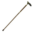 Brown Over Molded Comfort Handle Adjustable Folding Walking Stick