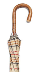 TAN TARTAN FULL BARK NATURAL ASH CROOK UMBRELLA 39