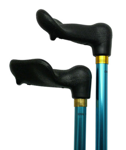 Blue Right Hand Palm Grip Walking Cane on a 7/8