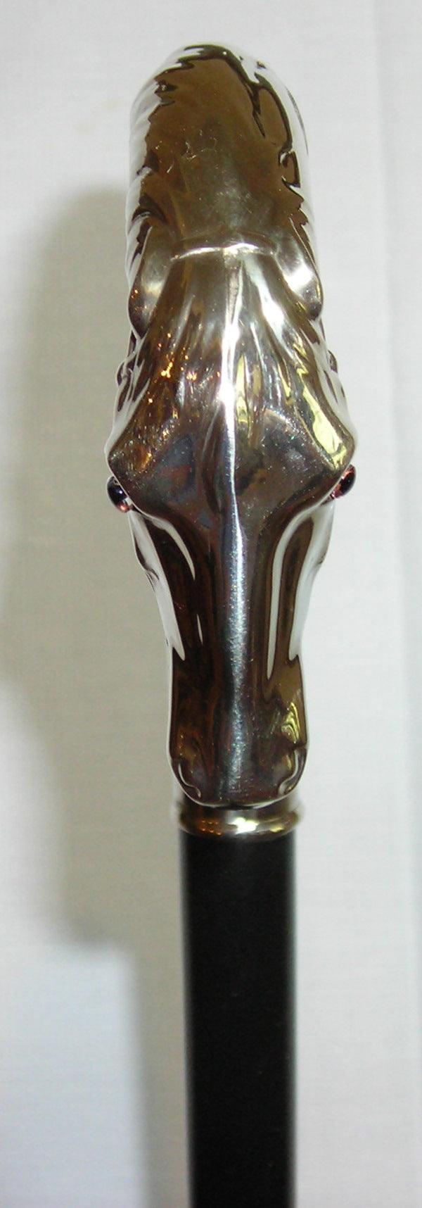 Alpacca Horse Head Crook on Black Maple Shaft, Men's 36