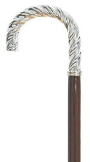 Twizzler - Twisted Silver Crook Handle Walking Cane