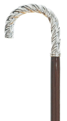 Twizzler - Twisted Silver Crook Handle Walking Cane