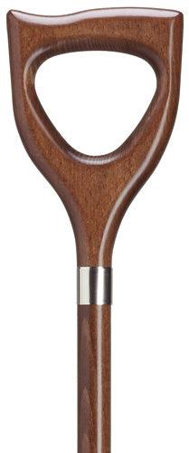 HAND CARVED WOOD SHOVEL SHAPED HANDLE WALKING CANE, 36