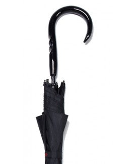 Triple Twist Black Crook Handle Umbrella | Elegant Protection - Canes Galore