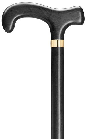 HERCULES Extra Wide Derby Handle Walking Cane Black Hardwood up to 500 lbs | 44