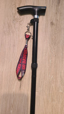 University of Georgia Bulldogs - Black Walking Cane with Themed Wrist strap