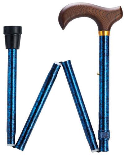 Blue Granite Travel Folding Cane 33-37