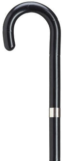 LADIES BLACK WOOD CROOK WITH STERLING SILVER BAND 36