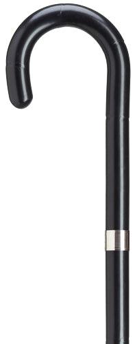 LADIES BLACK WOOD CROOK WITH STERLING SILVER BAND 36