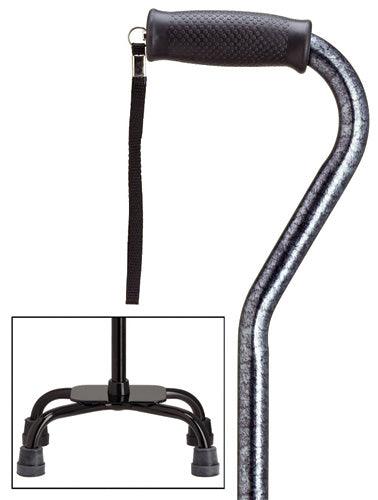 Black Granite Quad Walking Cane, Large base, 30-39