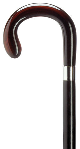 Men's Crook with Bulb Nose Walking Cane, Shell 36