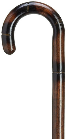 Ladies Stepped & Scorched Crook Walking Cane 3/4