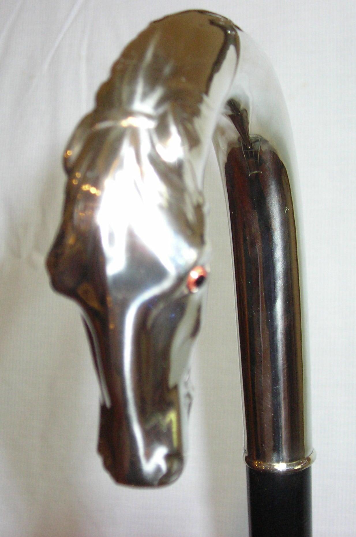 Alpacca Horse Head Crook on Black Maple Shaft, Men's 36