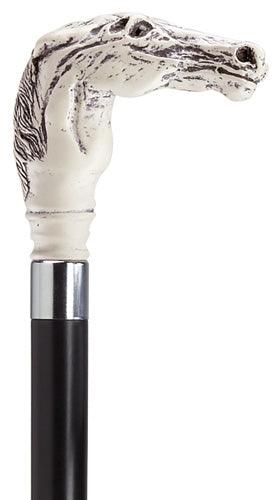 Scrimshaw Racehorse head on Walnut Brown shaft 36