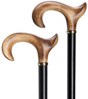 Scorched Maple Wood men's Ergonomic LEFT, black wood shaft 36