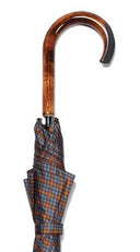 GREY/BROWN/GOLD TARTAN MAPLE CROOK UMBRELLA 37.5