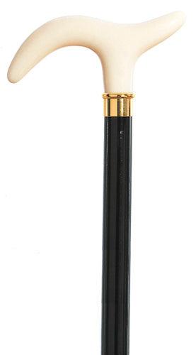 McARTHUR molded faux Ivory derby handle walking stick 36