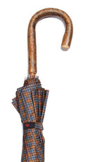 GREY/BROWN/GOLD TARTAN FULL BARK ASH CROOK UMBRELLA 39