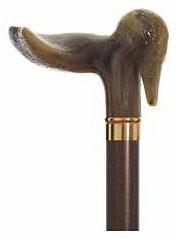 Woody, LEFT HAND ergonomic Walking Stick, Brown Shaft 36