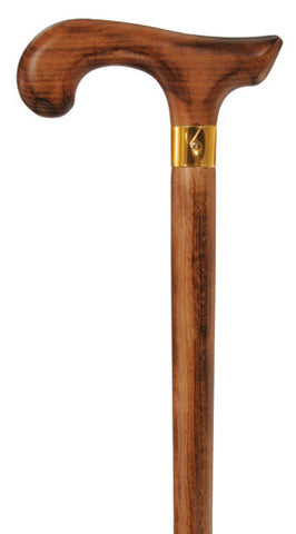 BEECH WOOD DERBY walking cane, scorched brown 36