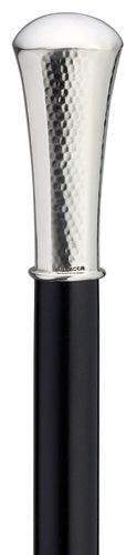 Formal Alpacca Silver Hammered Octagon Cap, black maple 36