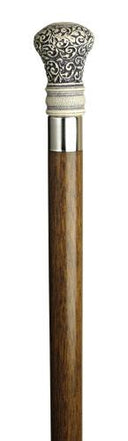 Regency 'Scrimshaw' Bulb Walking Stick, walnut 36