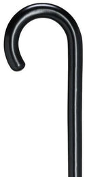 High Gloss Ebony Black Crook, sterling silver band, men's