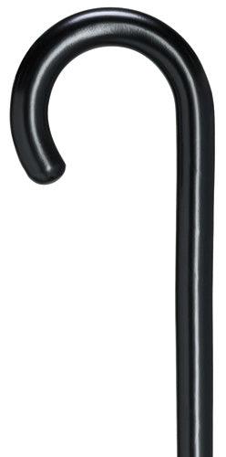 High Gloss Ebony Black Crook, sterling silver band, men's