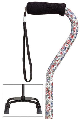 Wildflowers Quad Cane, large base, 30-39