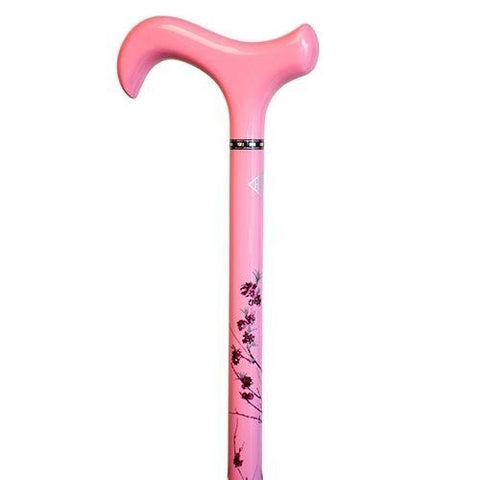 Carbon Fiber Walking Cane - Pink Rose - Lightweight and Adjustable!