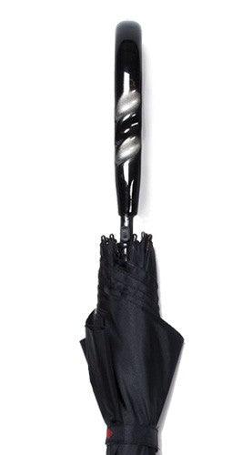 Triple Twist Black Crook Handle Umbrella