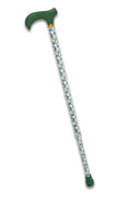 Green Frangipani Adjustable Aluminum Cane 30.5-39.5