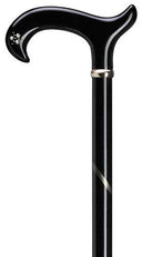 Rhinestone Derby, Silver Stripe Black Hardwood Shaft 36