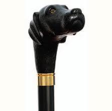 Scout, Black Lab Retriever Dog walking stick 36" - Canes Galore