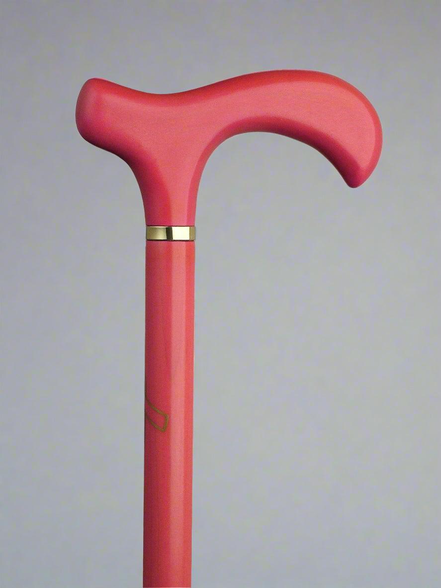 FIGHT BREAST CANCER - PINK Walking Stick for Ladies Melbourne Wood Derby - 36.5