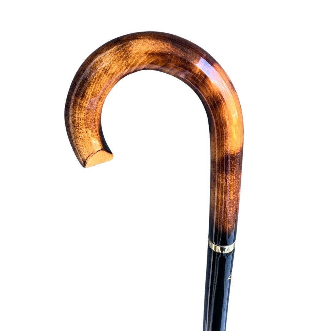 The very Sophisticated Sanded Nose Crook Handle Walking Cane is made with maple wood with a sanded nose crook handle