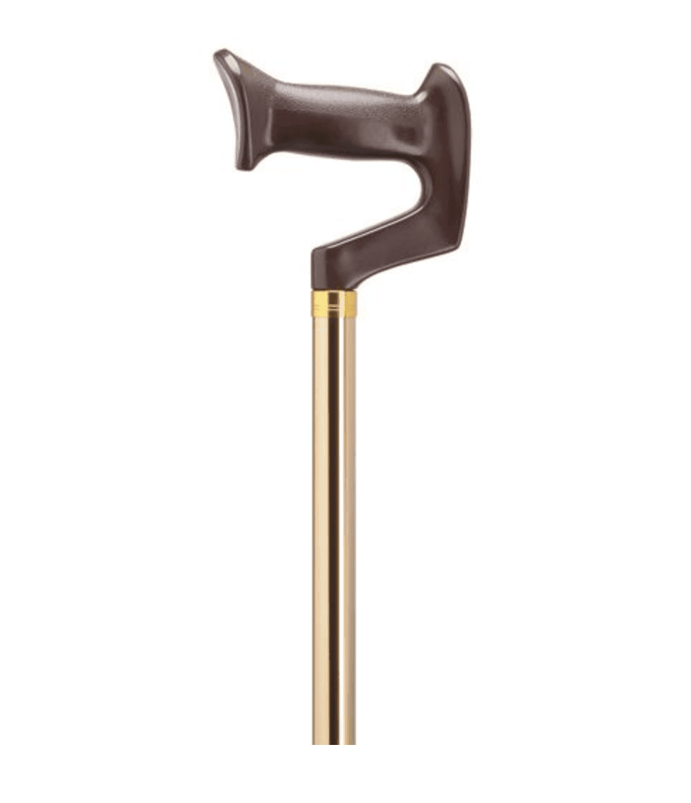 Aluminum Orthopedic Grip Handle Walking Cane-Bronze - Canes Galore