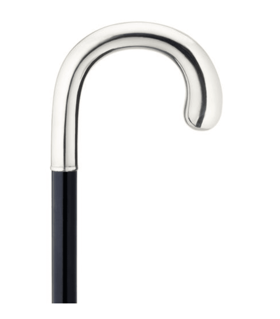 Men's Cane, Alpacca Crook Shaped Handle Walking Cane With Bulb Nose