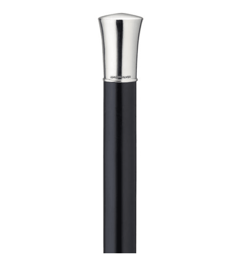 Straight Formal Alpacca Silver Cap, black maple, men's 36