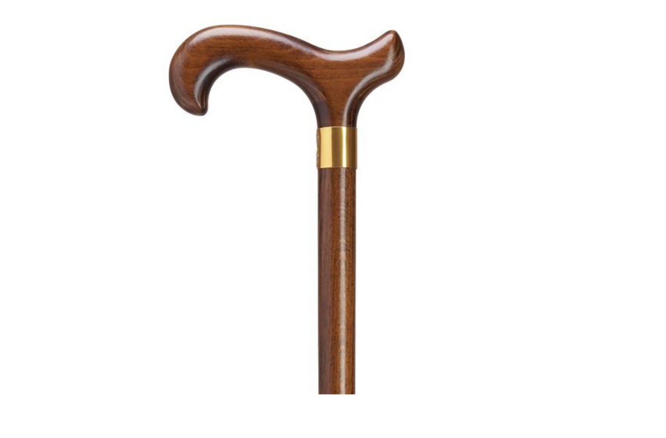 Mens Derby With Brass Band Walking Cane