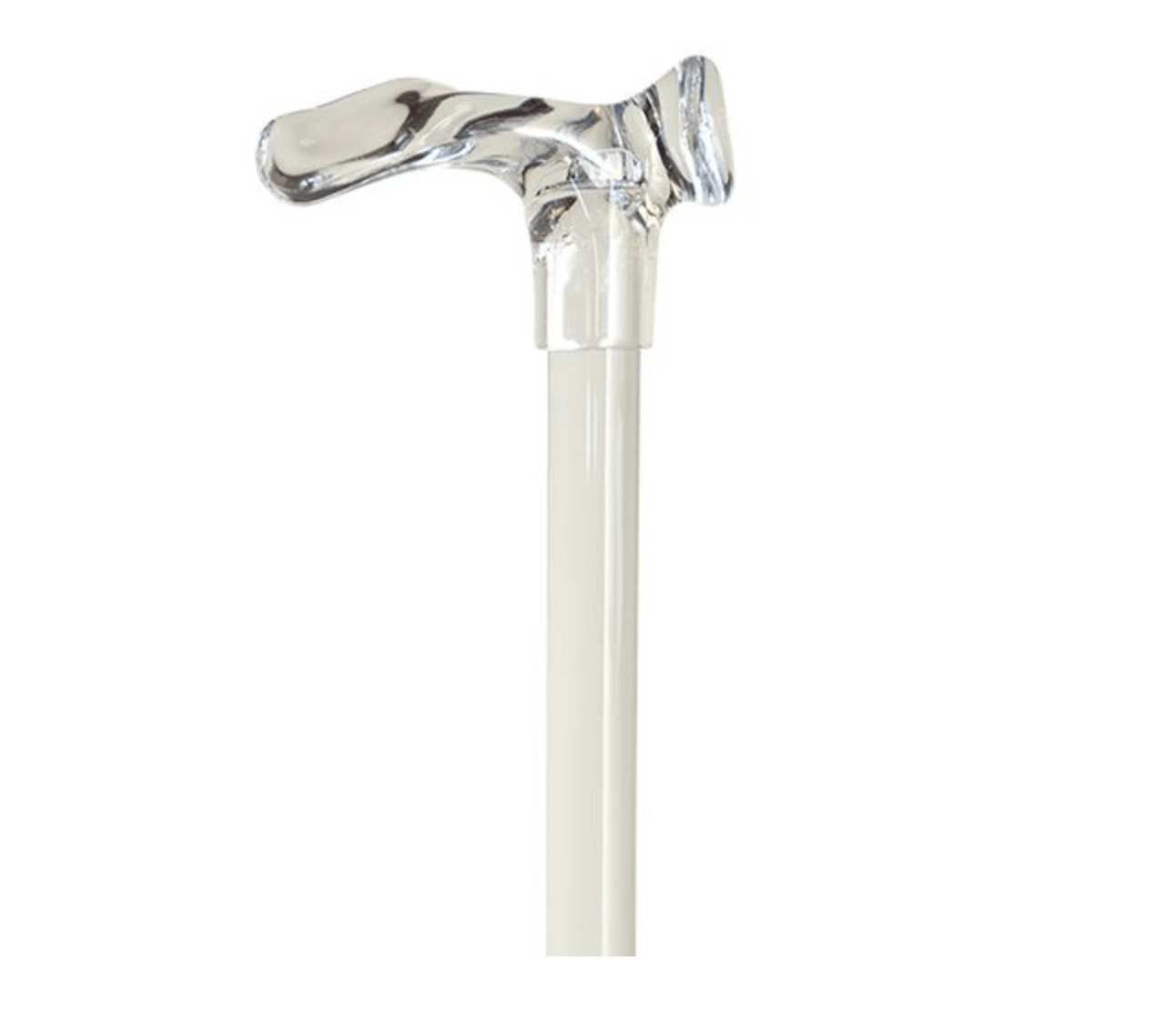 Left Hand Lucite Palm Grip Handle Walking Cane, 7/8