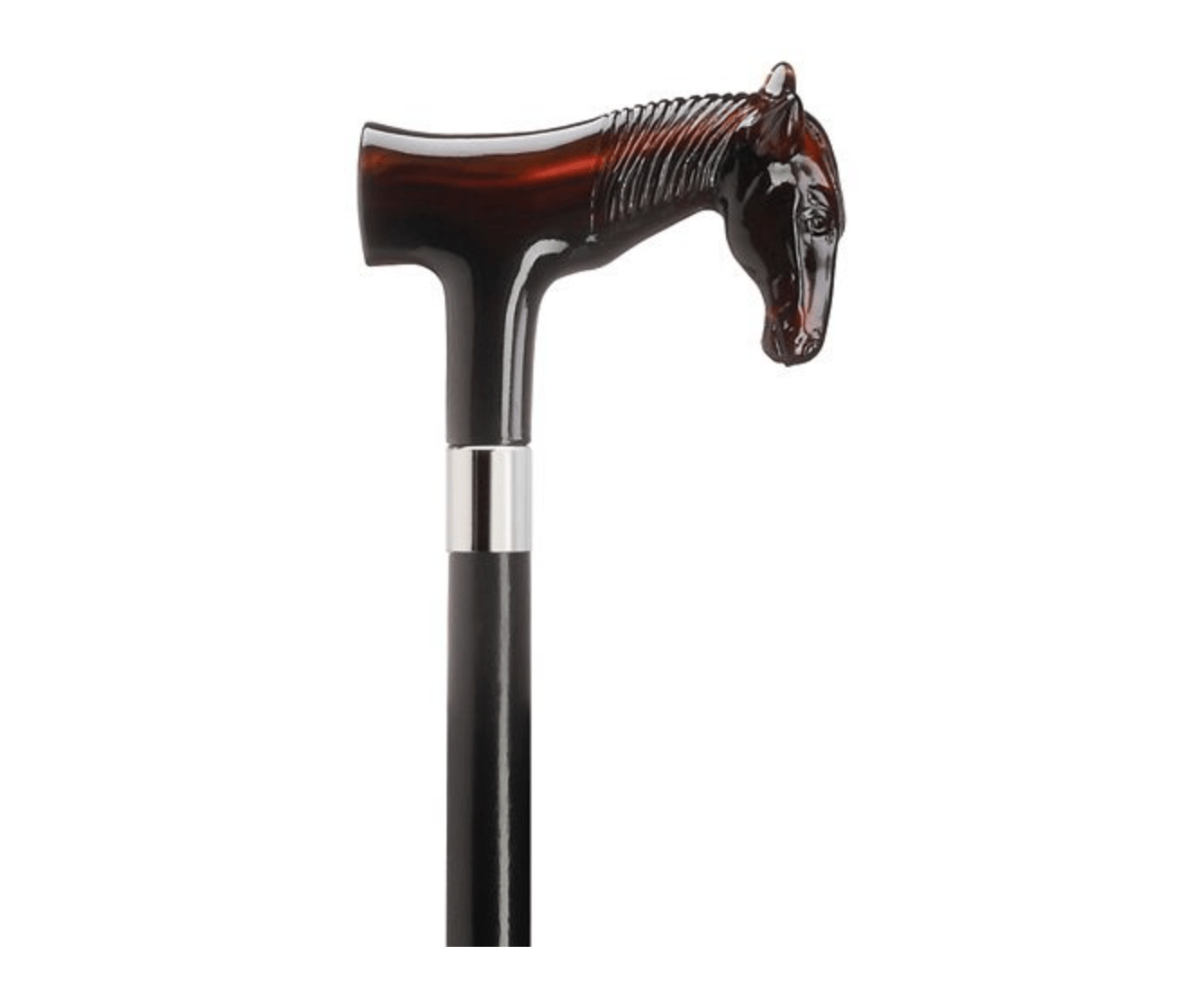 Men's Walking Cane, Facsimile Horse Derby Handle Shell