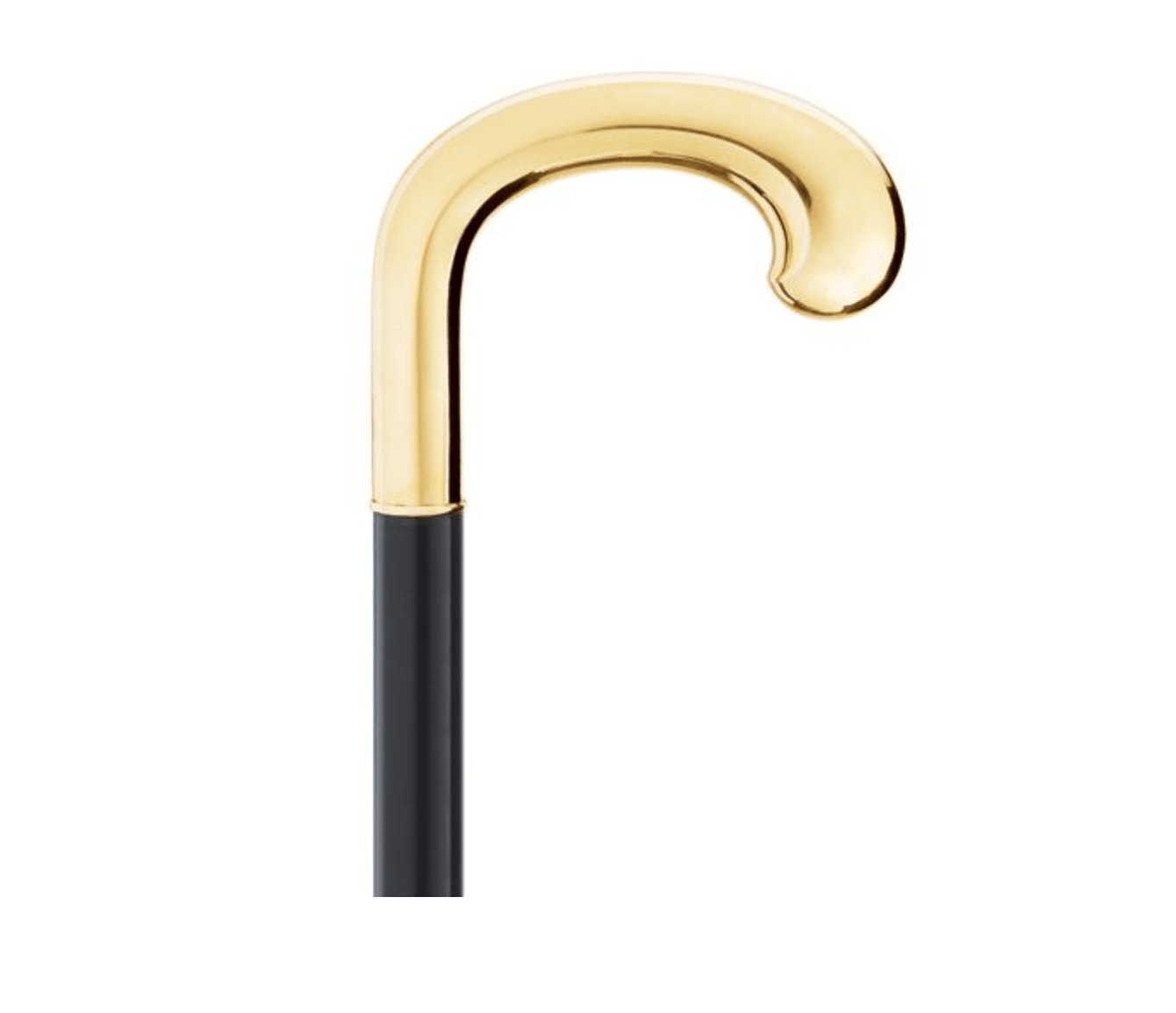 14 kt Gold Plate Opera Handle Walking Cane, Black Maple Wood, Men's 36