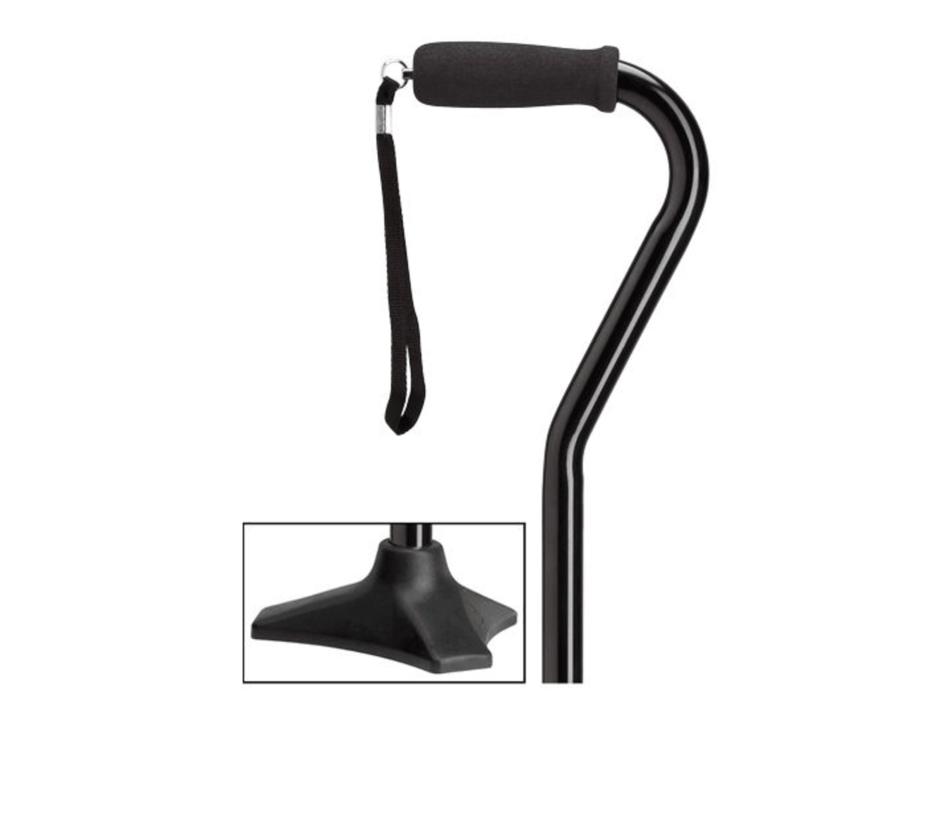 Able Tripod Base Offset Cane, Black 30-39
